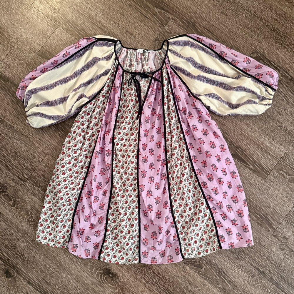 RHODE Pink and Cream Patterned Dress